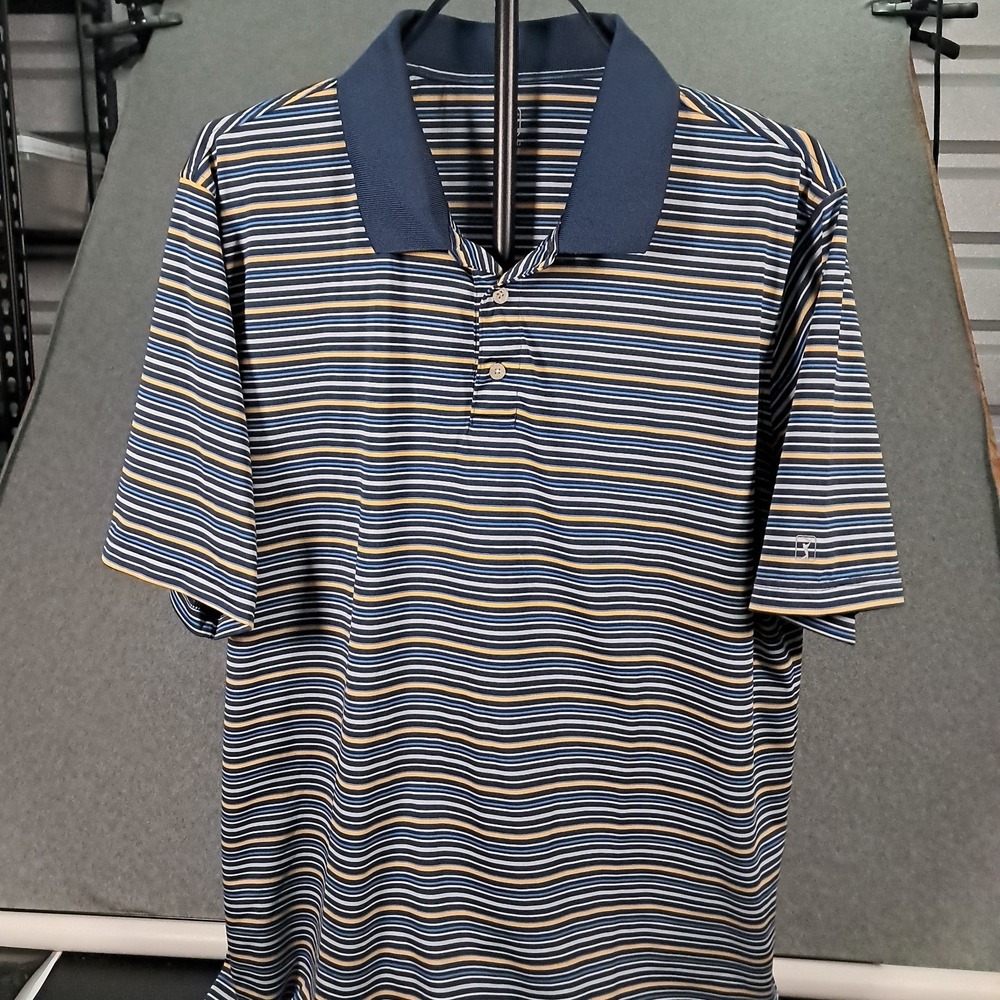 PGA Tour Men's Golf Shirt Multicolored Stripes Size XL PGA Logo on Sleeeve